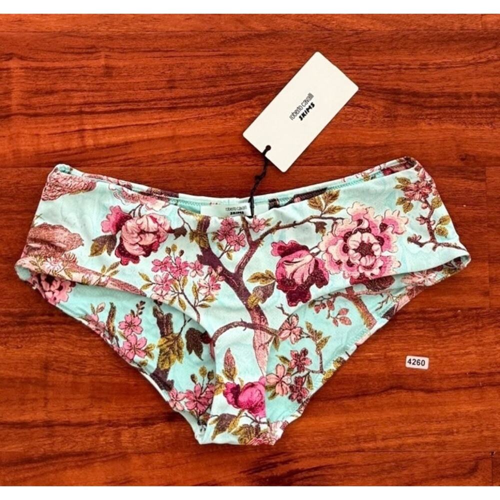 New Roberto Cavalli x Skims Hipster bikini bottom M Fagianella tropical print